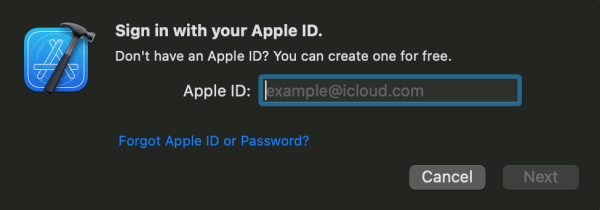 xcode login